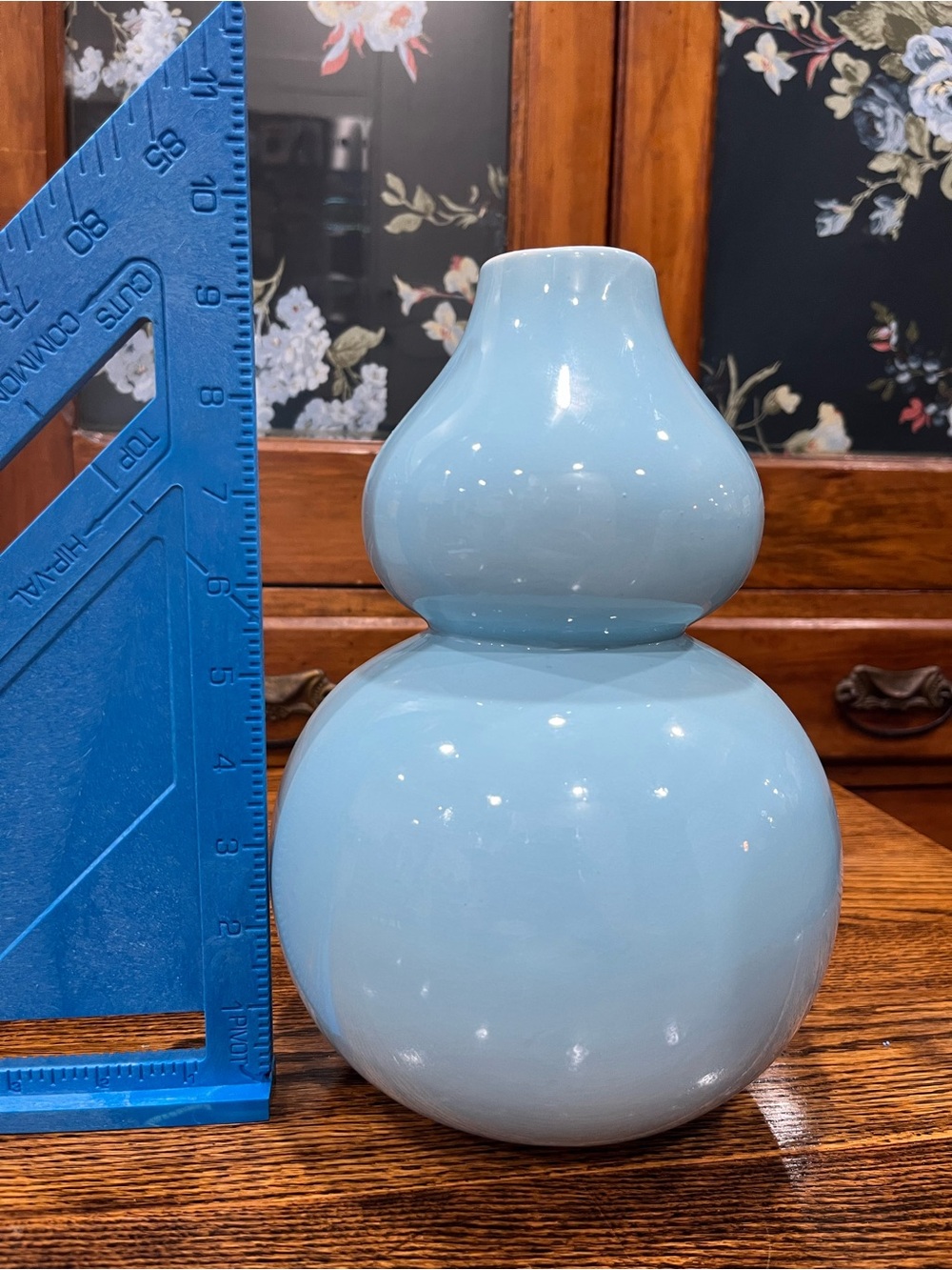 Jonathan Adler Happy Chic Light Blue Ceramic Gourd Vase – Mod Vintage Decor - Picture 2 of 4